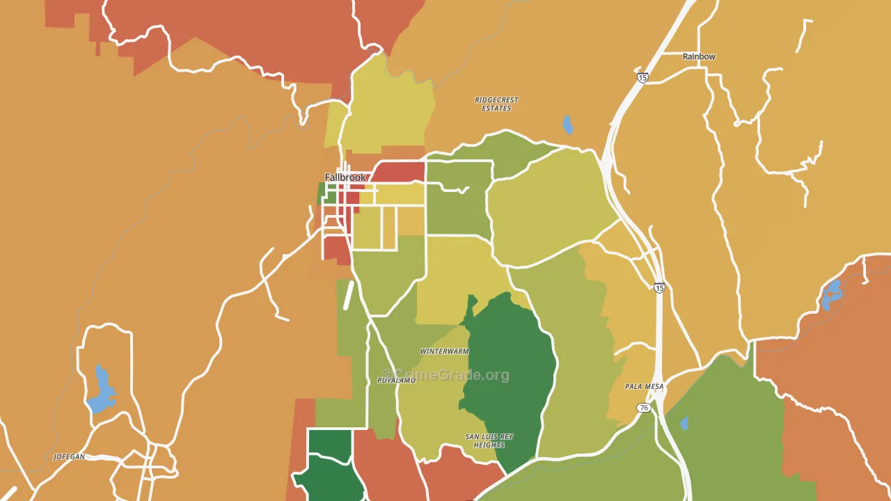 92028, CA Map of Theft Rates