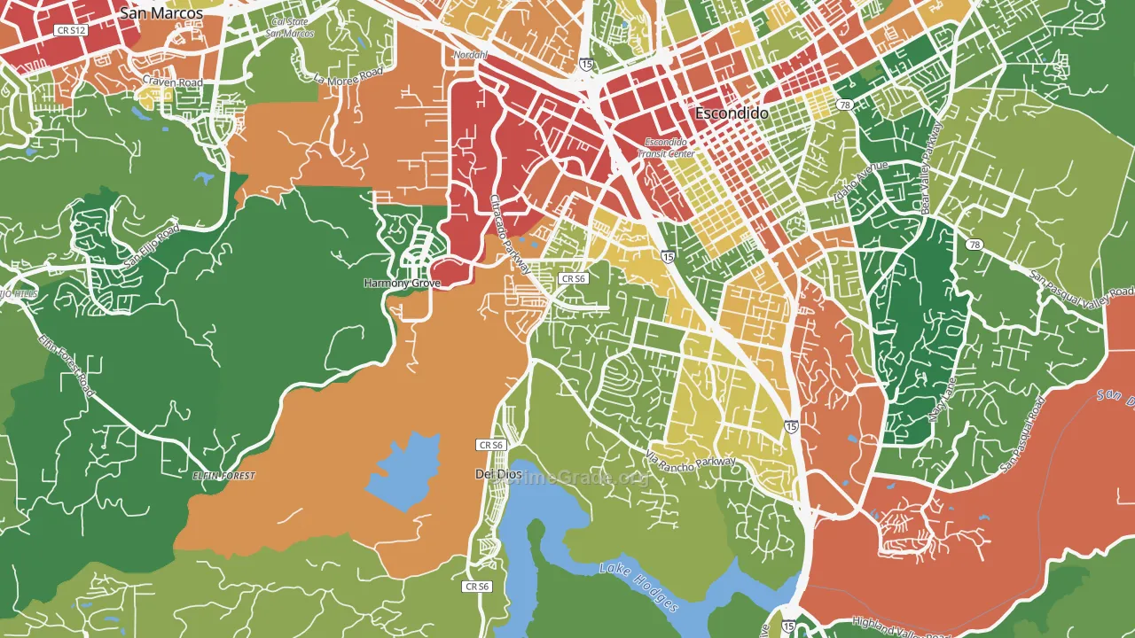 92029, CA Map of Theft Rates