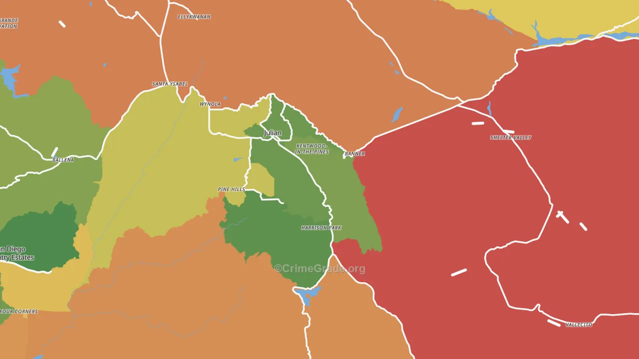 92036, CA Map of Theft Rates