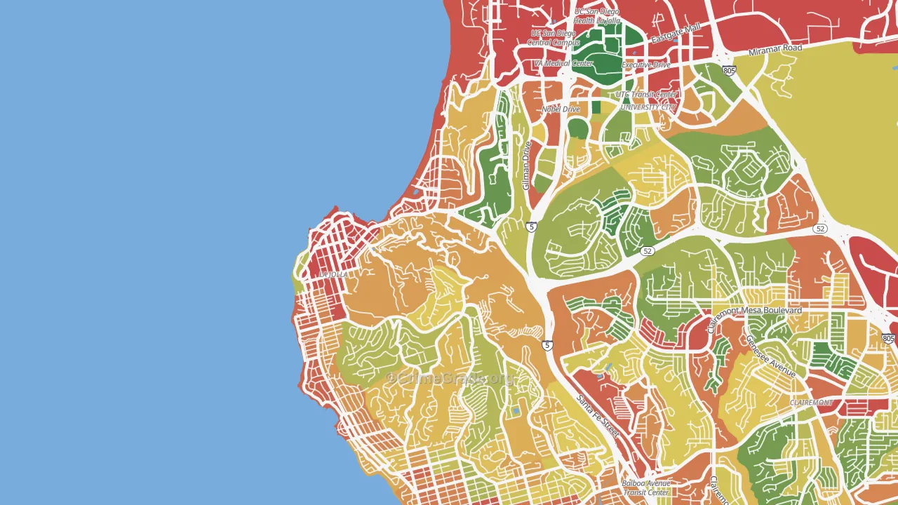 92037, CA Map of Theft Rates