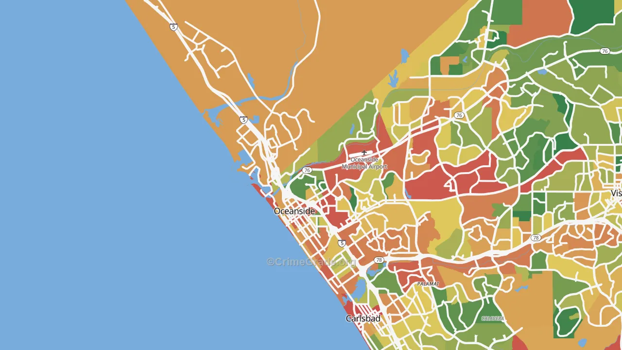 92054, CA Map of Theft Rates