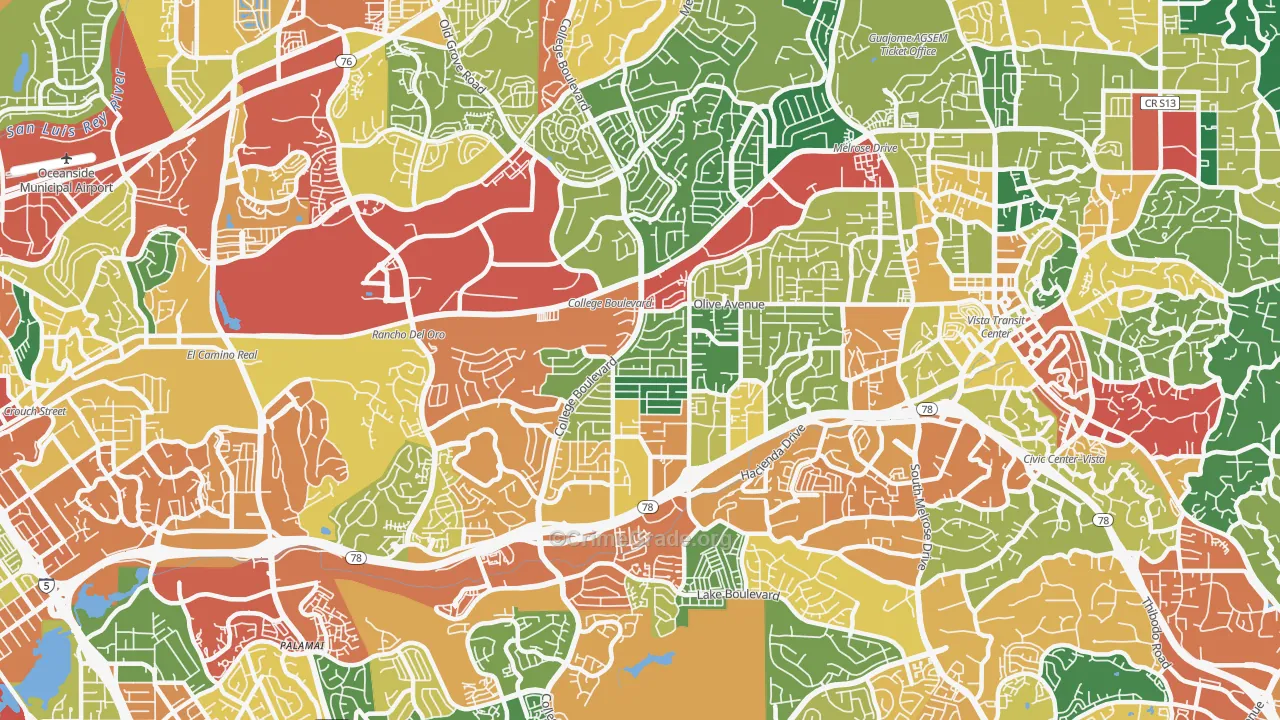 92056, CA Map of Theft Rates