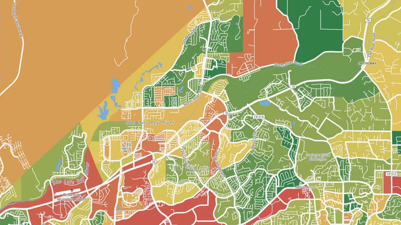 92057, CA Map of Theft Rates