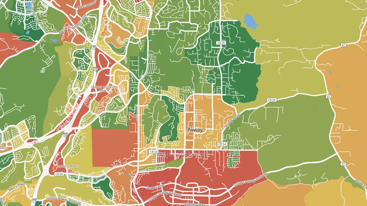 92064, CA Map of Theft Rates