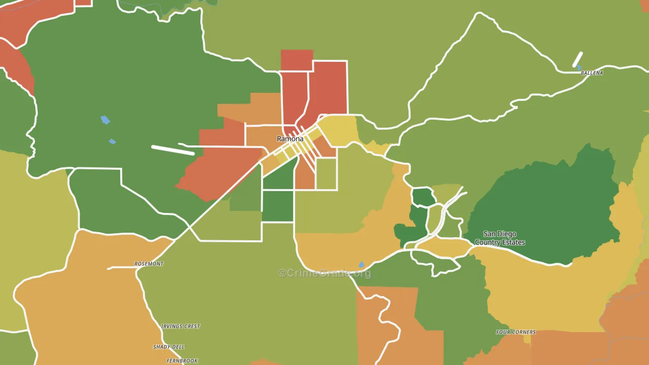 92065, CA Map of Theft Rates