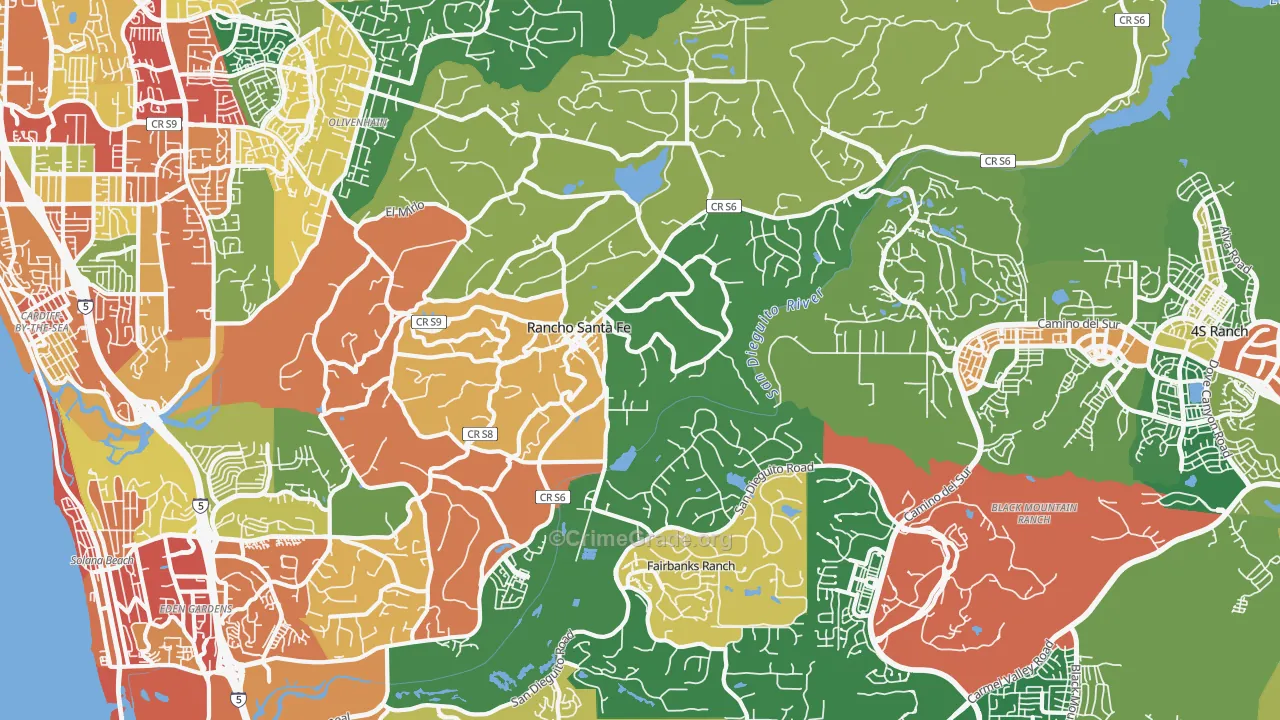 92067, CA Map of Theft Rates