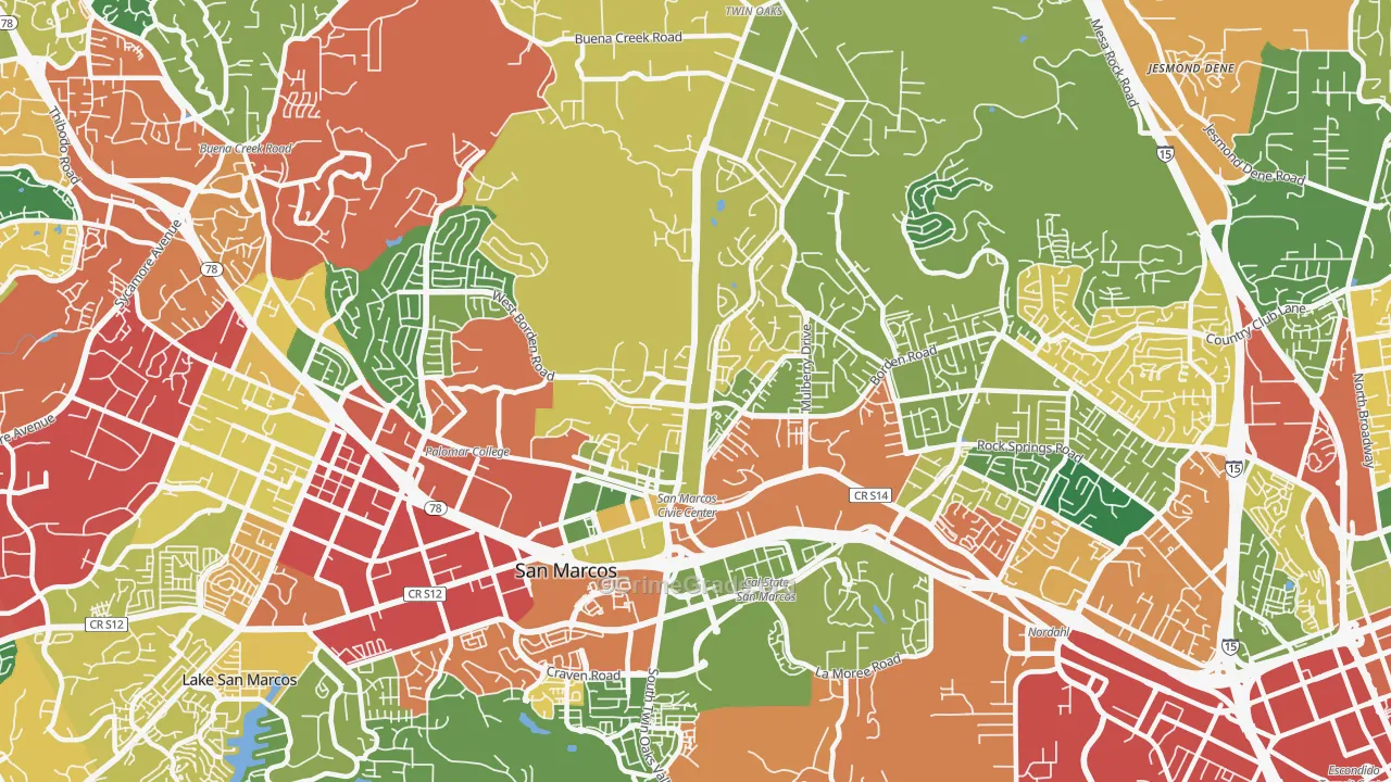 92069, CA Map of Theft Rates