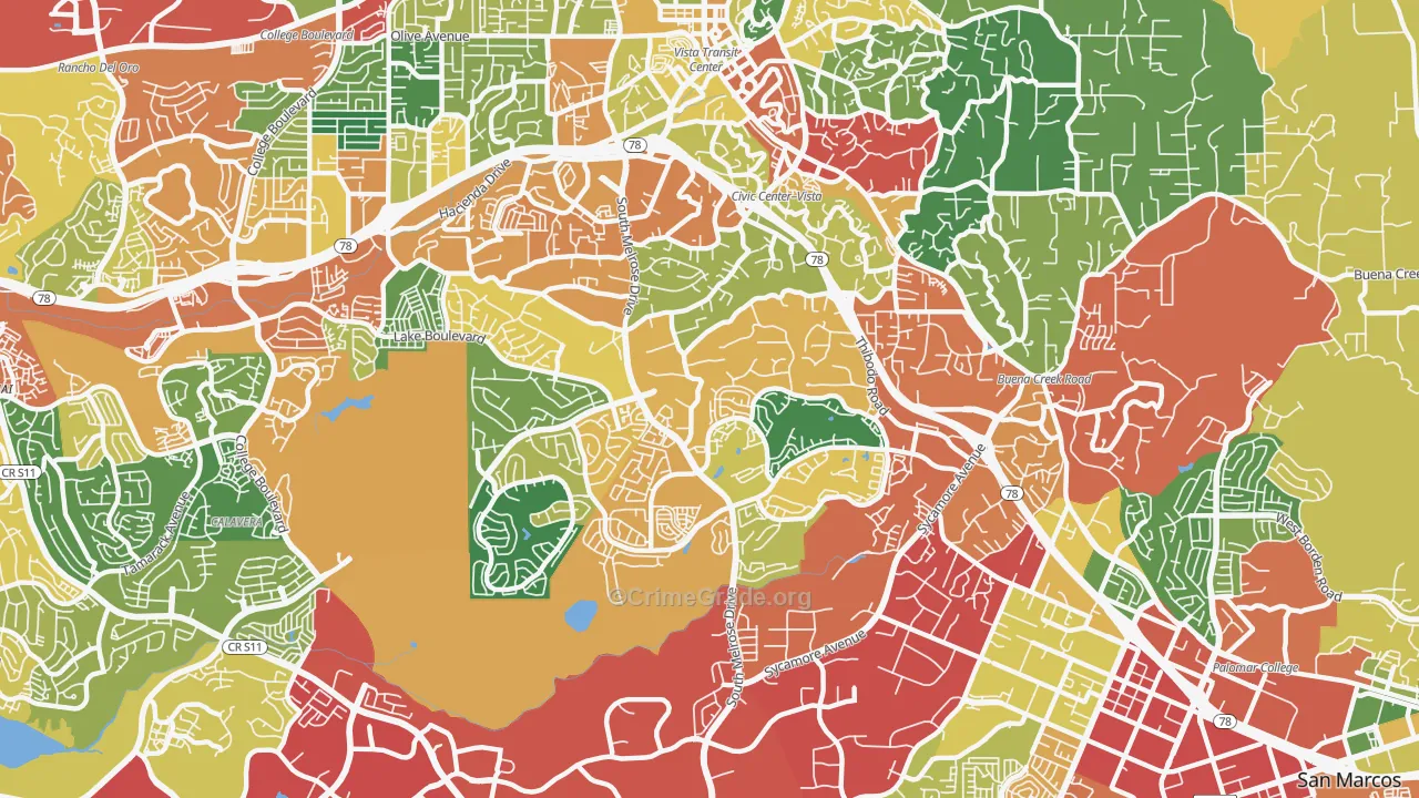 92081, CA Map of Theft Rates