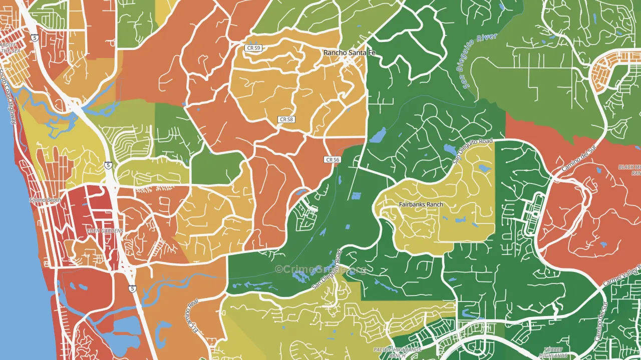 92091, CA Map of Theft Rates
