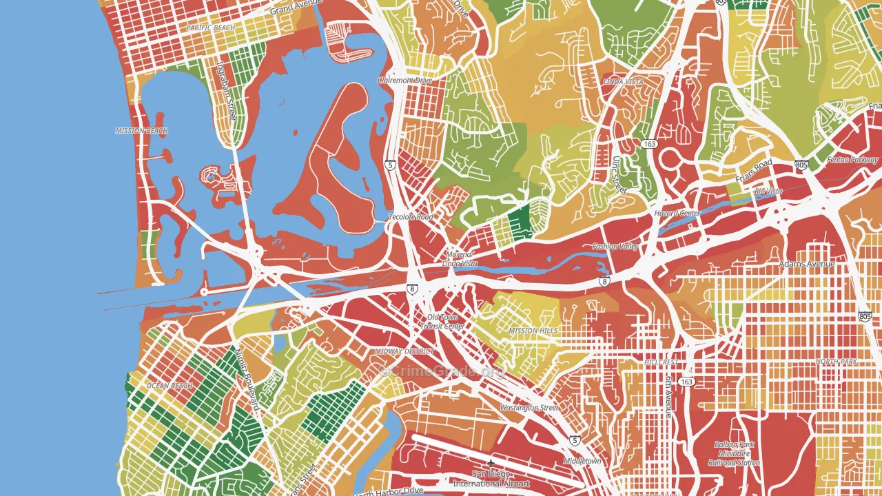 92110, CA Map of Theft Rates