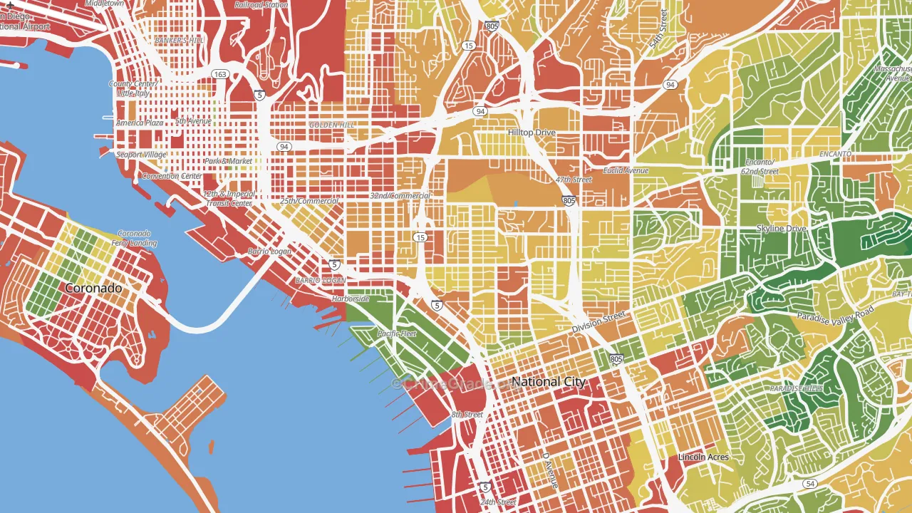 92113, CA Map of Theft Rates