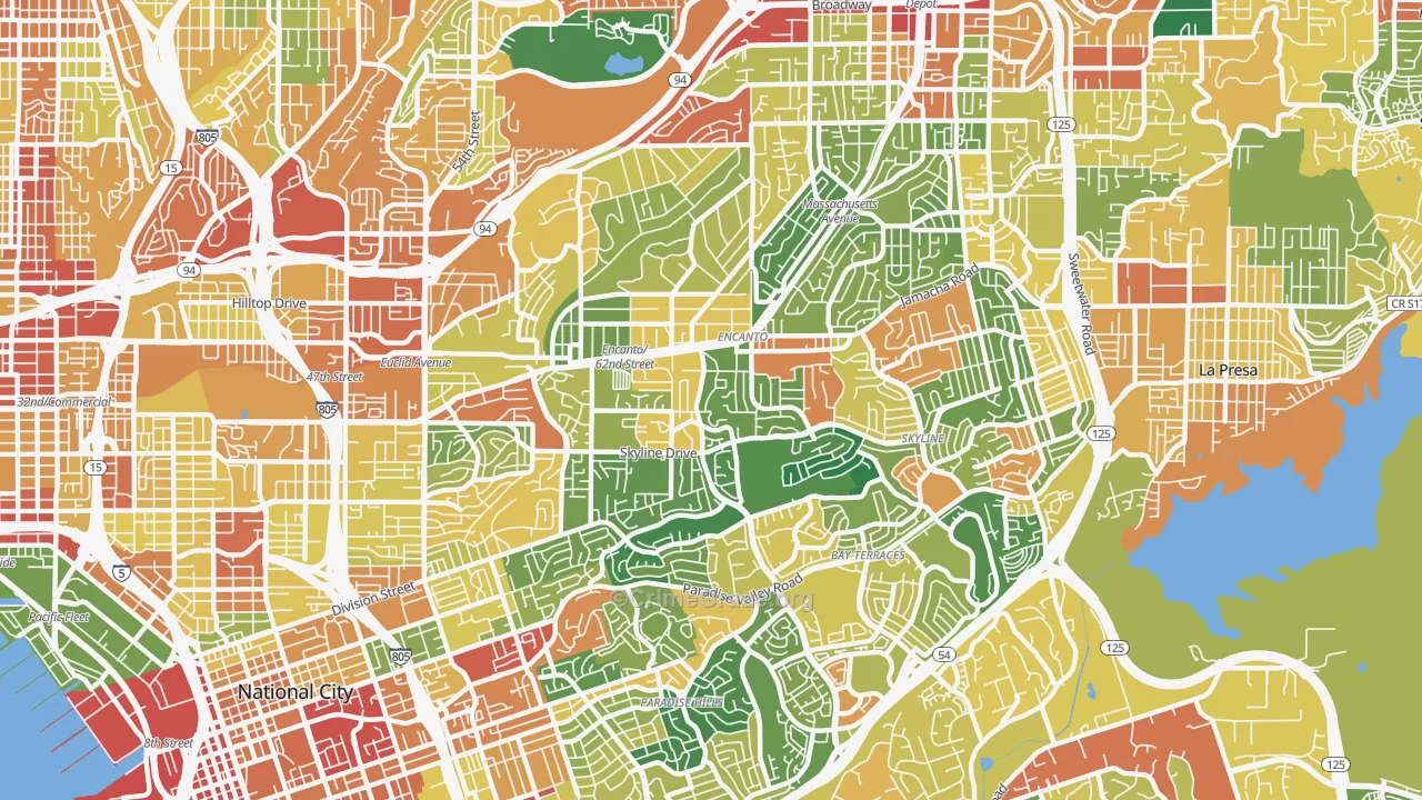 92114, CA Map of Theft Rates