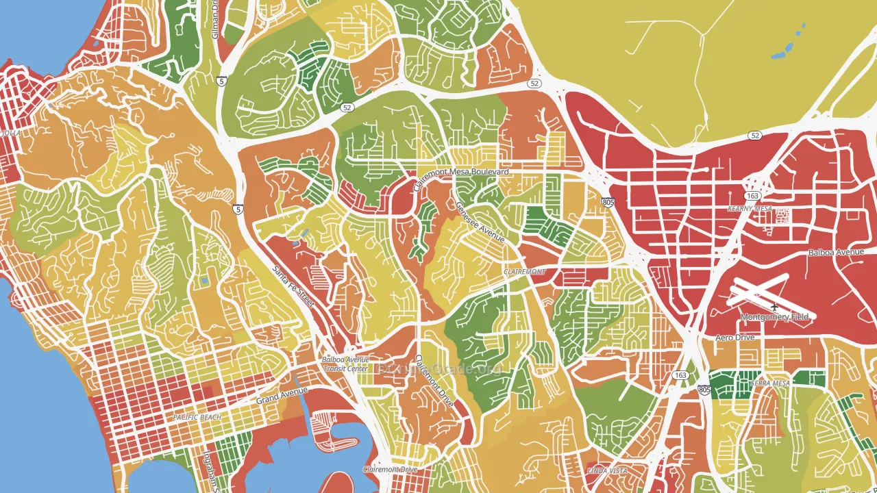 92117, CA Map of Theft Rates