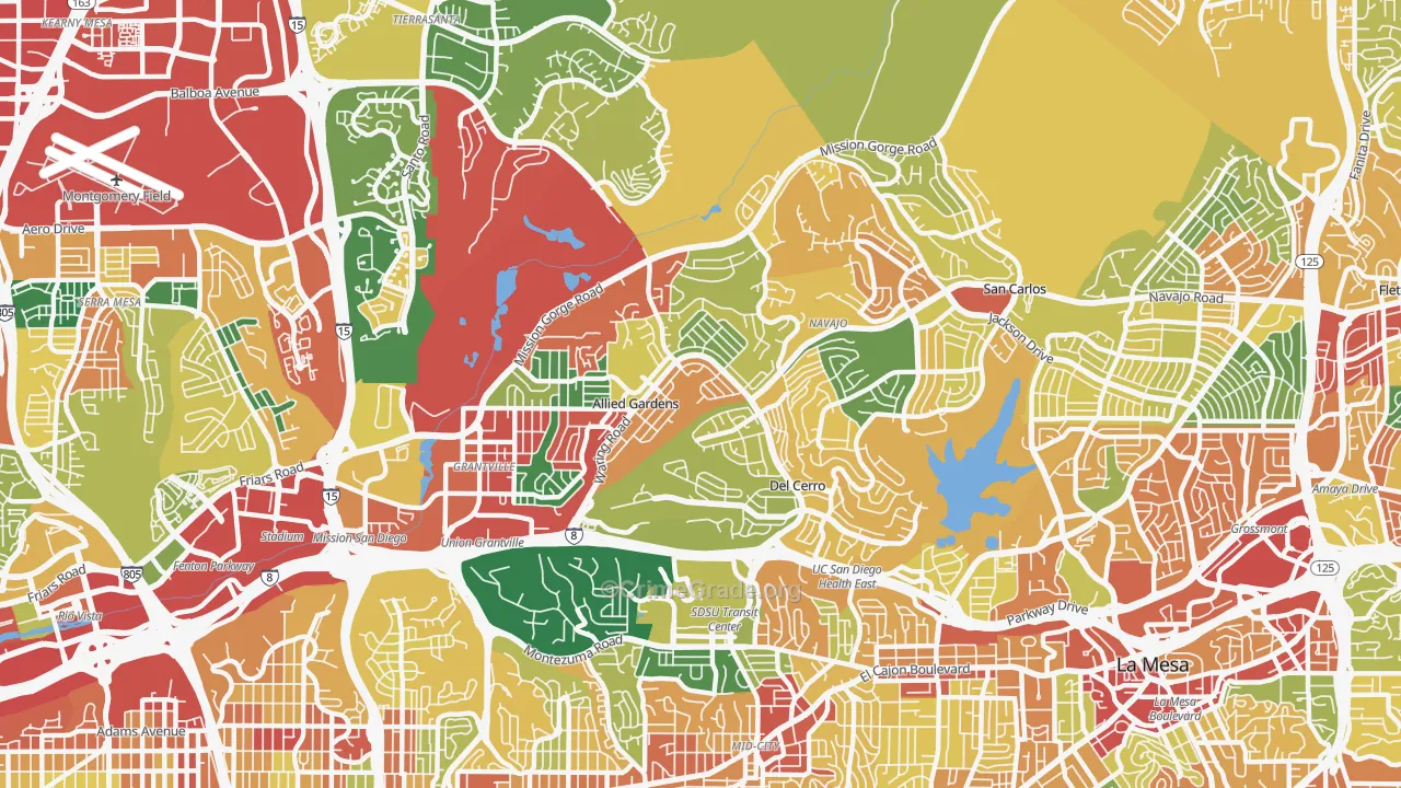 92120, CA Map of Theft Rates