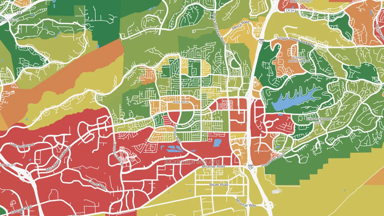 92126, CA Map of Theft Rates