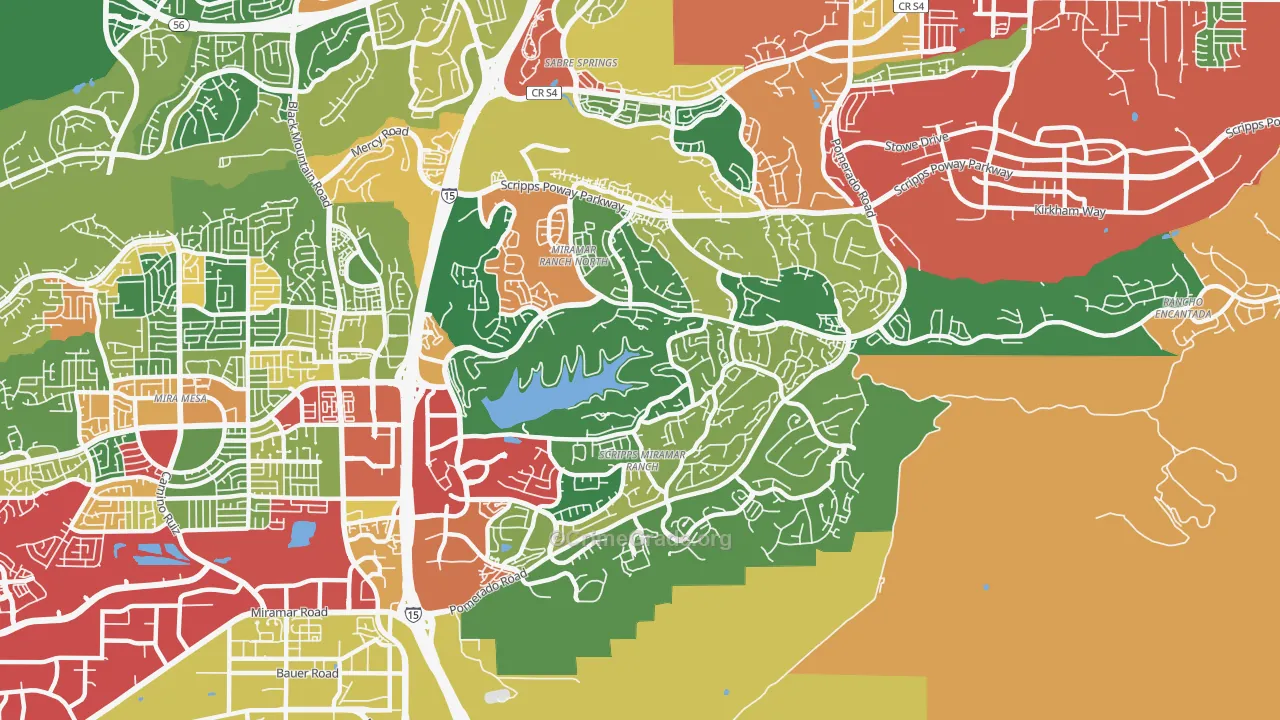 92131, CA Map of Theft Rates