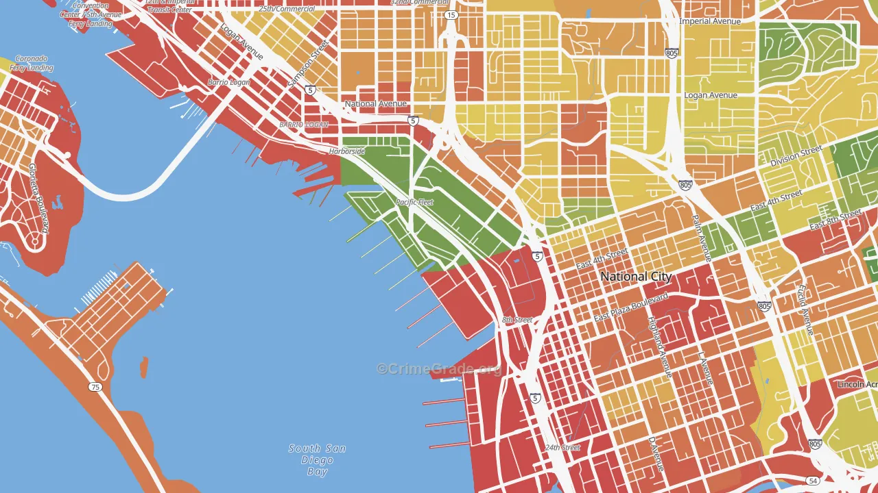 92136, CA Map of Theft Rates