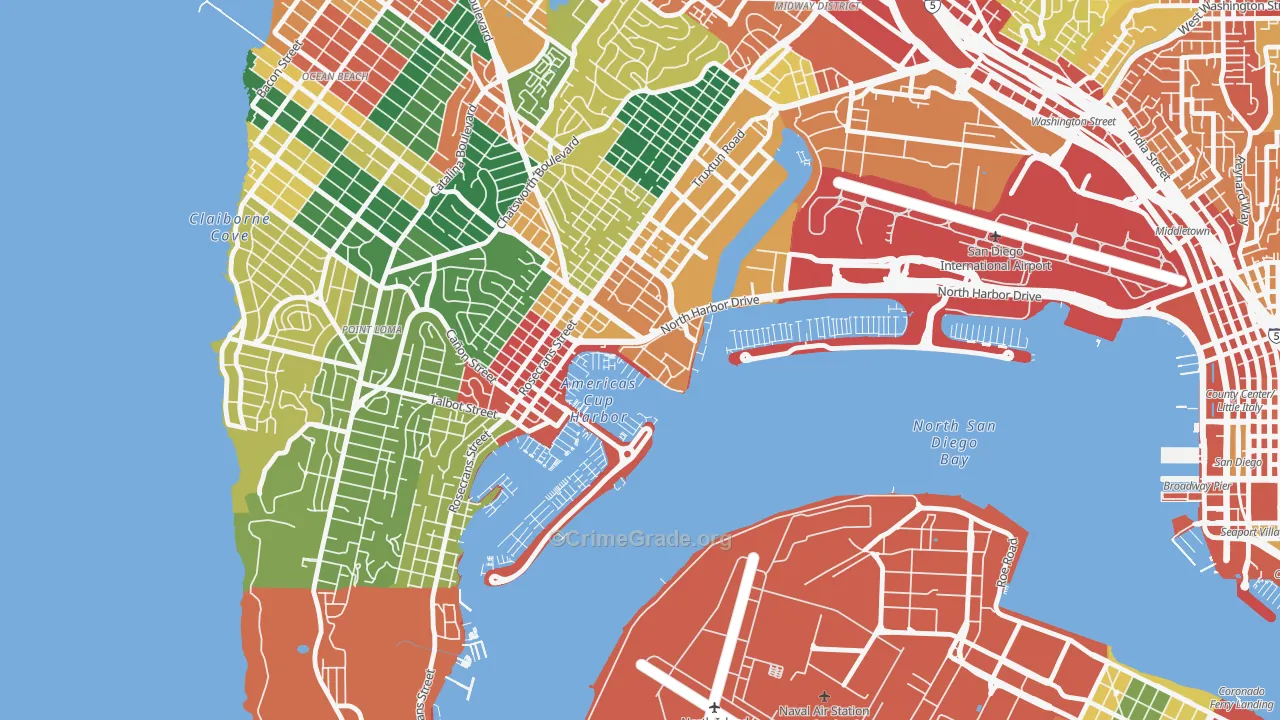 92147, CA Map of Theft Rates