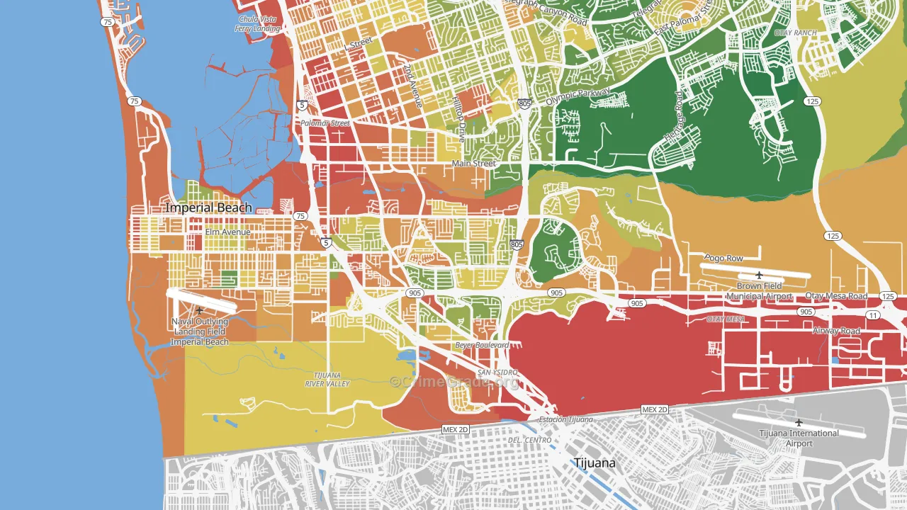 92154, CA Map of Theft Rates