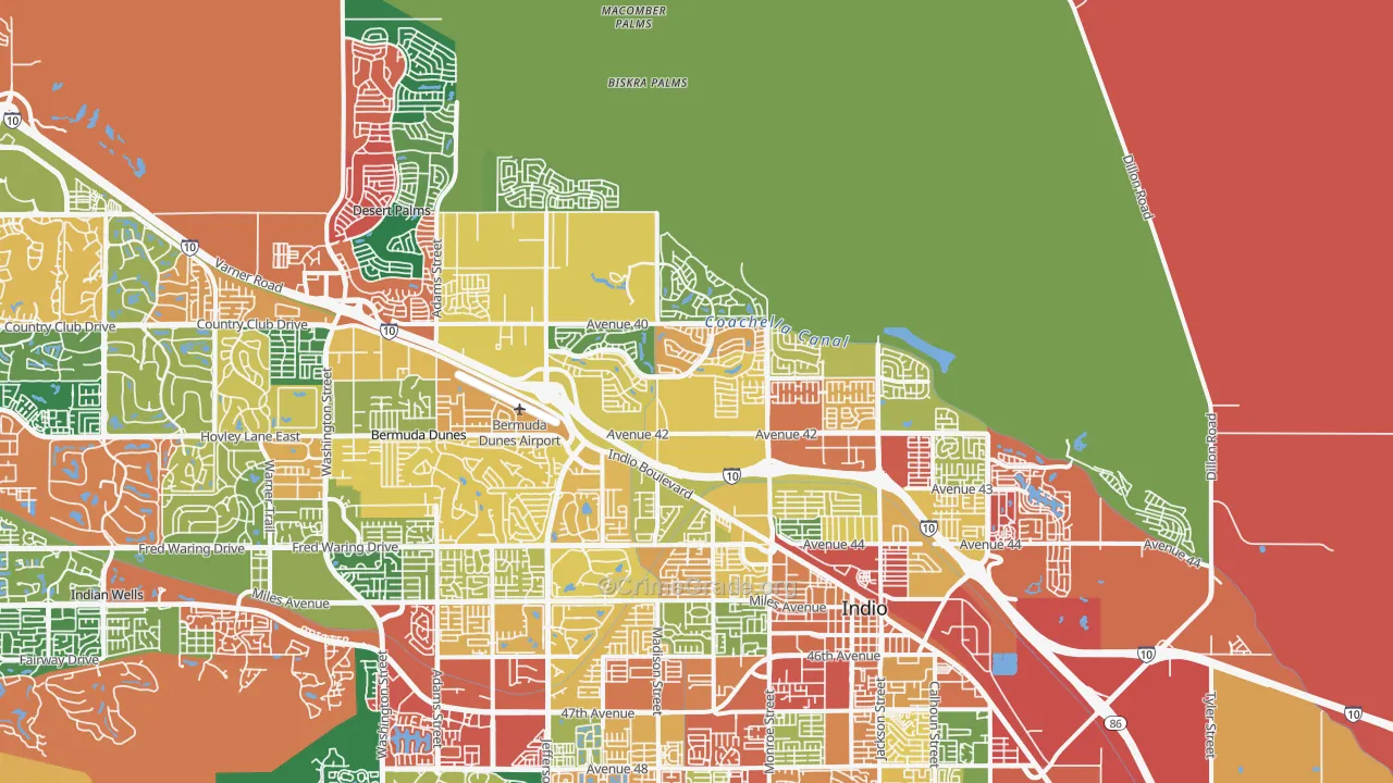 92203, CA Map of Theft Rates