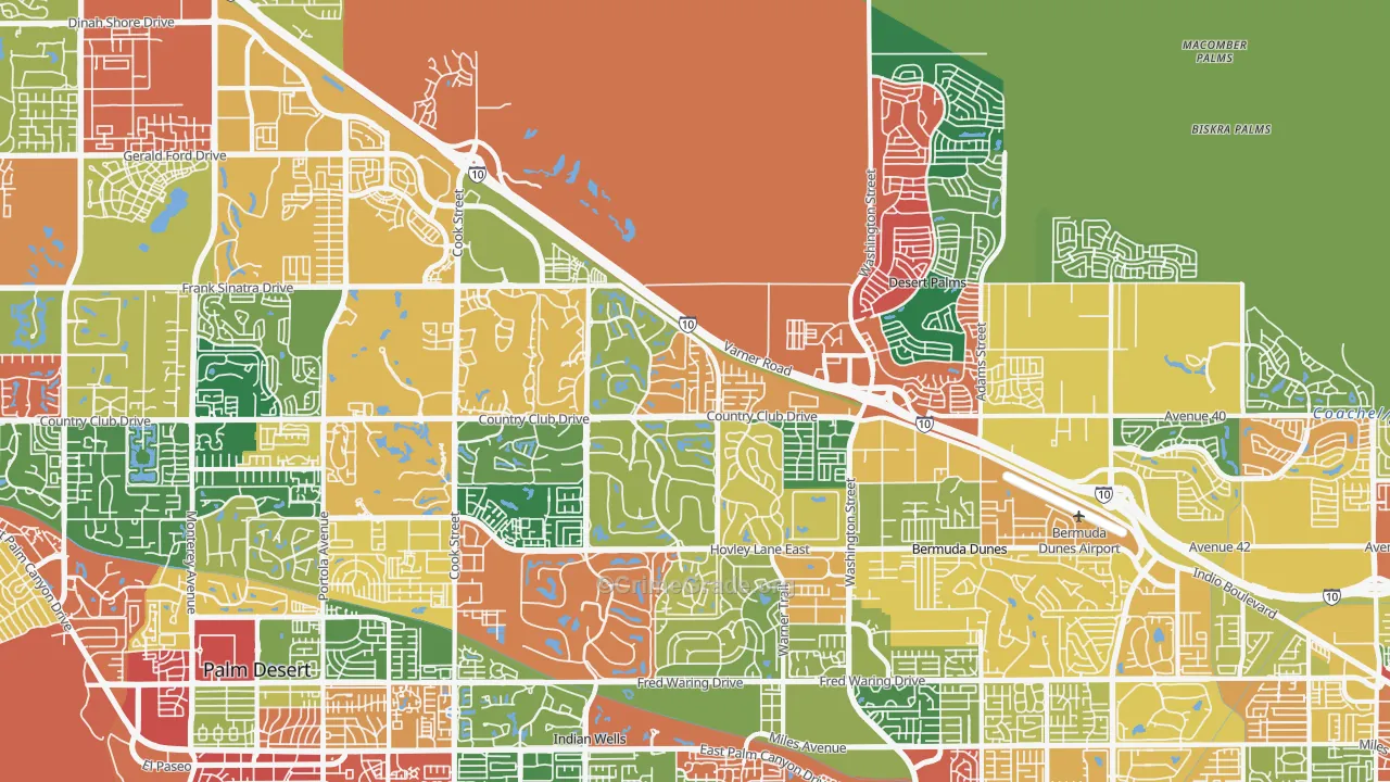 92211, CA Map of Theft Rates