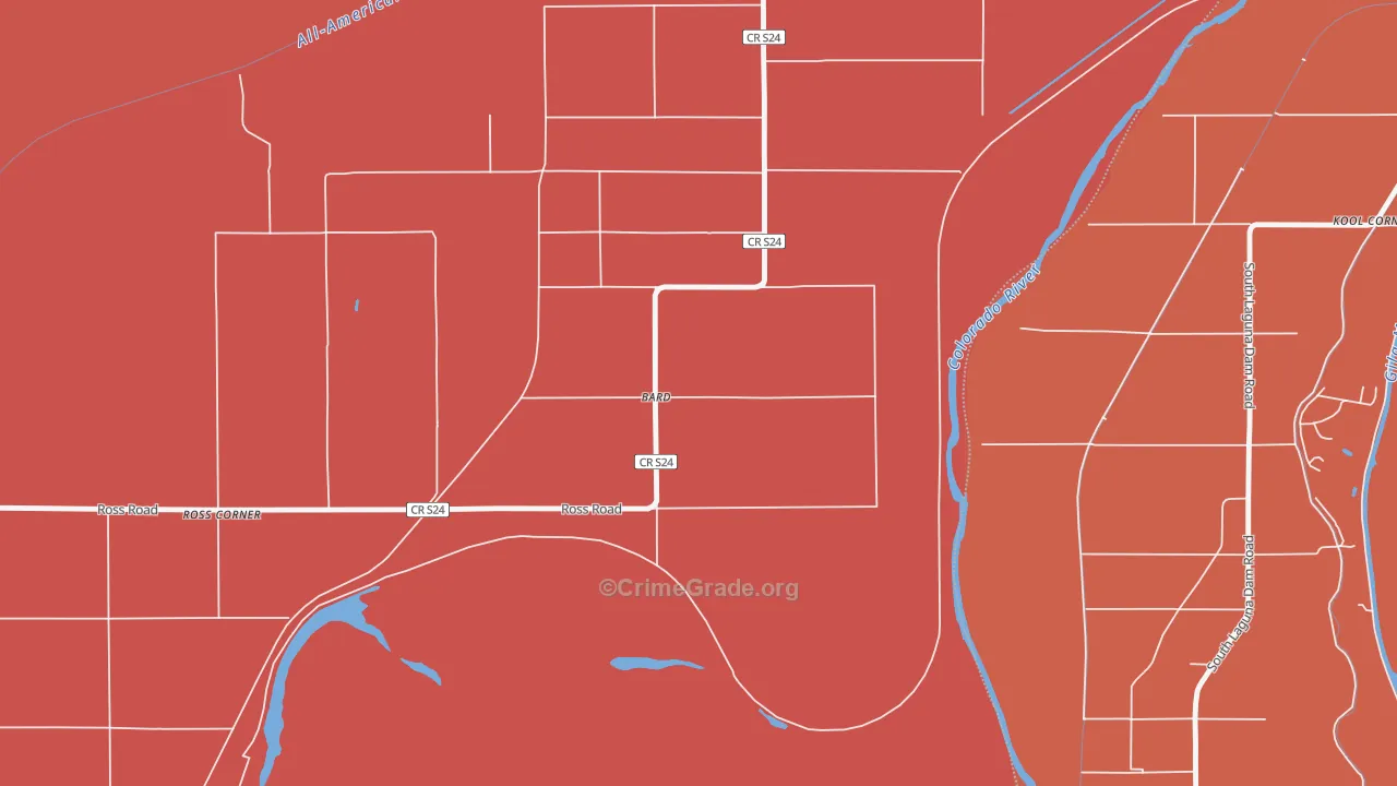 92222, CA Map of Theft Rates