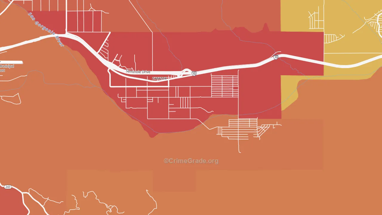 92230, CA Map of Theft Rates