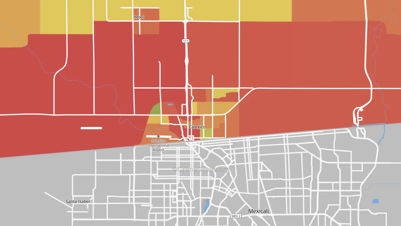 92231, CA Map of Theft Rates