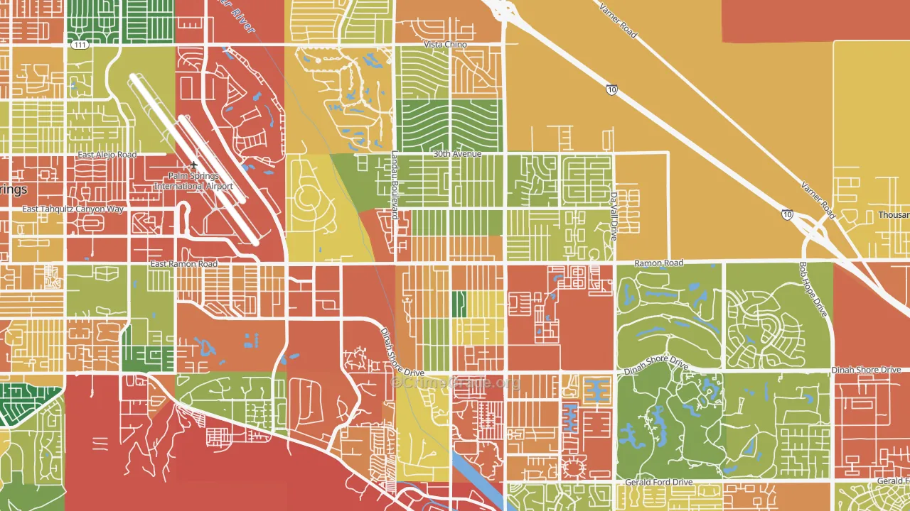 92234, CA Map of Theft Rates