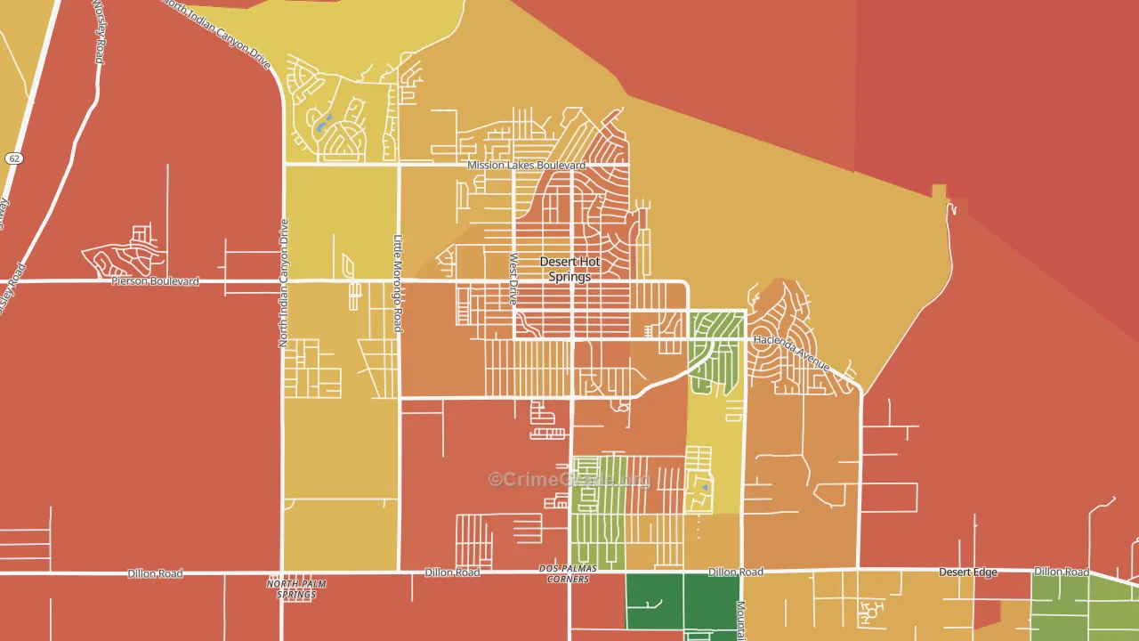 92240, CA Map of Theft Rates