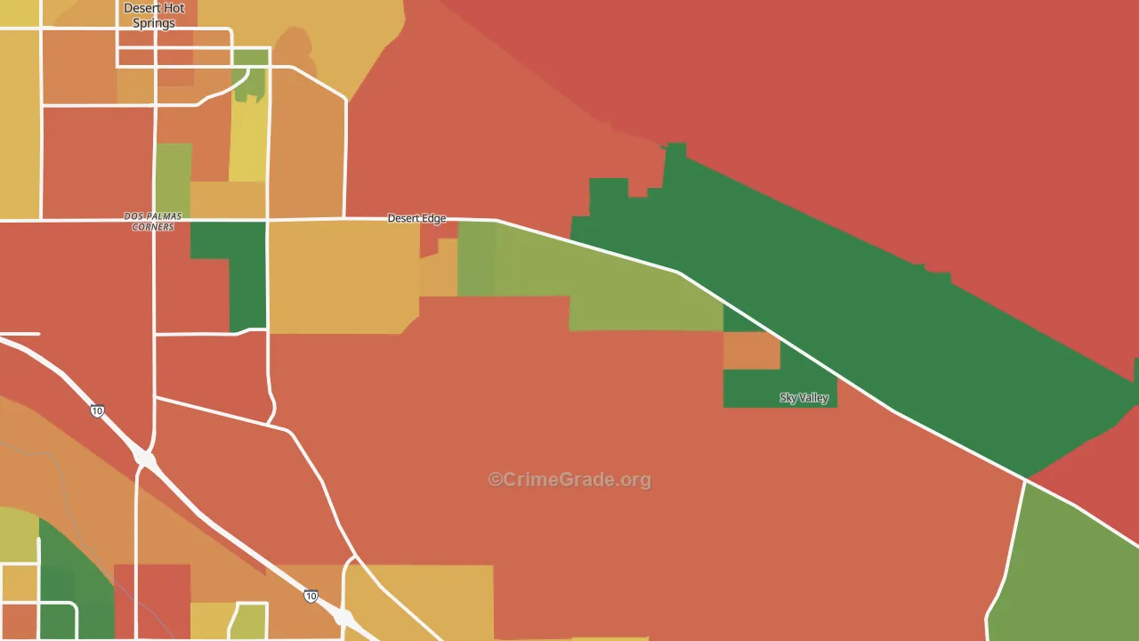 92241, CA Map of Theft Rates