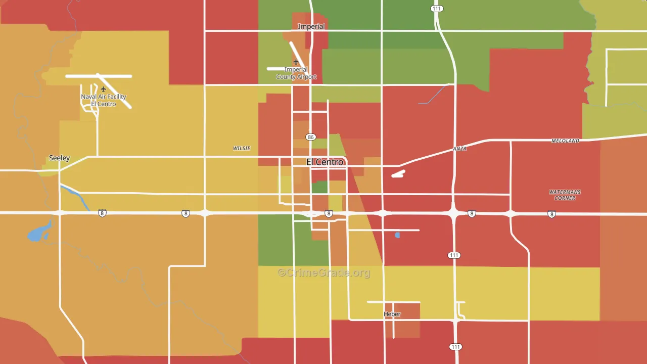 92243, CA Map of Theft Rates