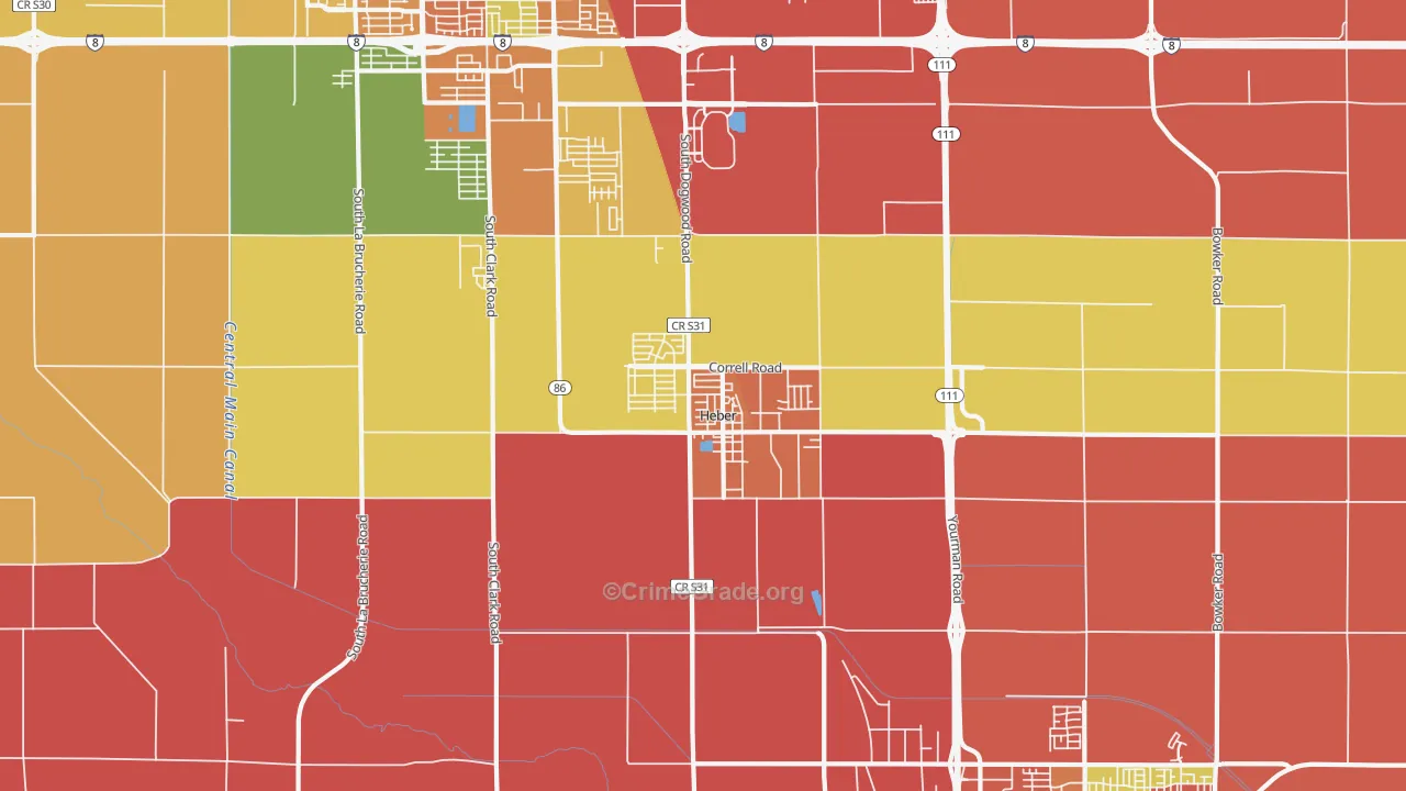92249, CA Map of Theft Rates