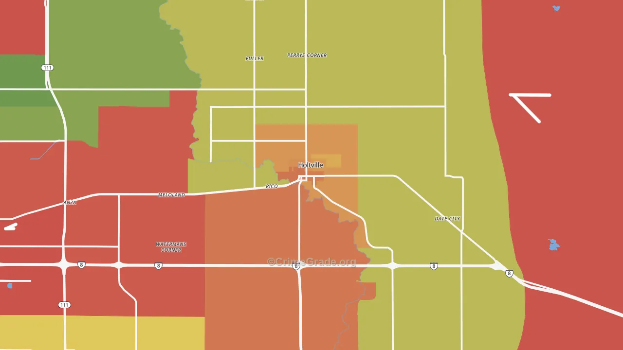 92250, CA Map of Theft Rates