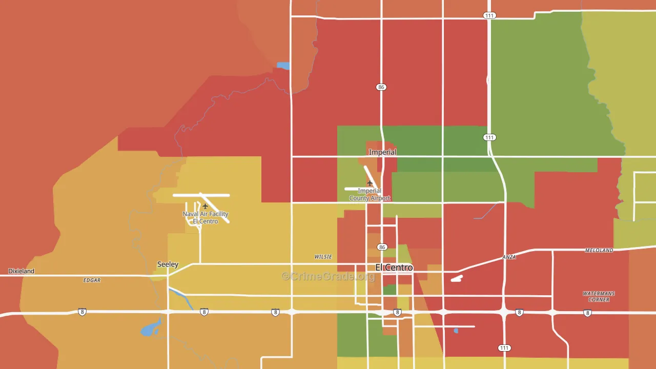 92251, CA Map of Theft Rates