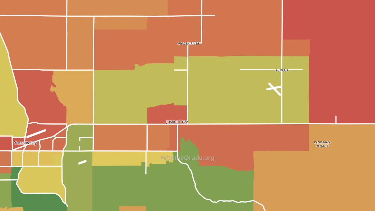 92252, CA Map of Theft Rates
