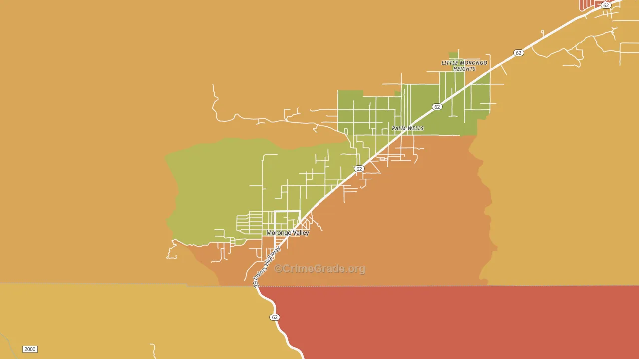 92256, CA Map of Theft Rates