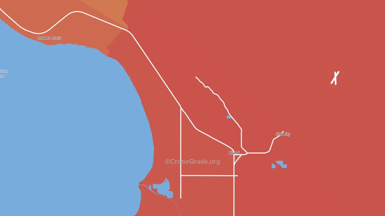92257, CA Map of Theft Rates