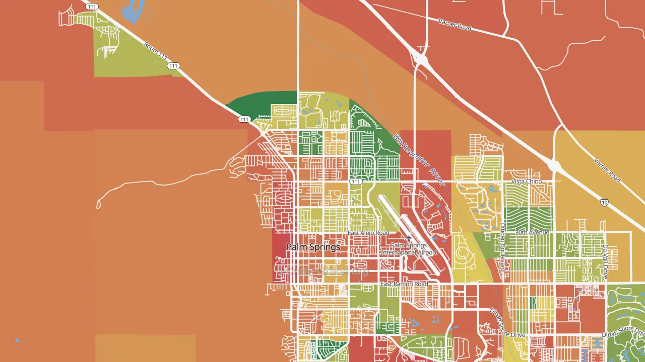 92262, CA Map of Theft Rates