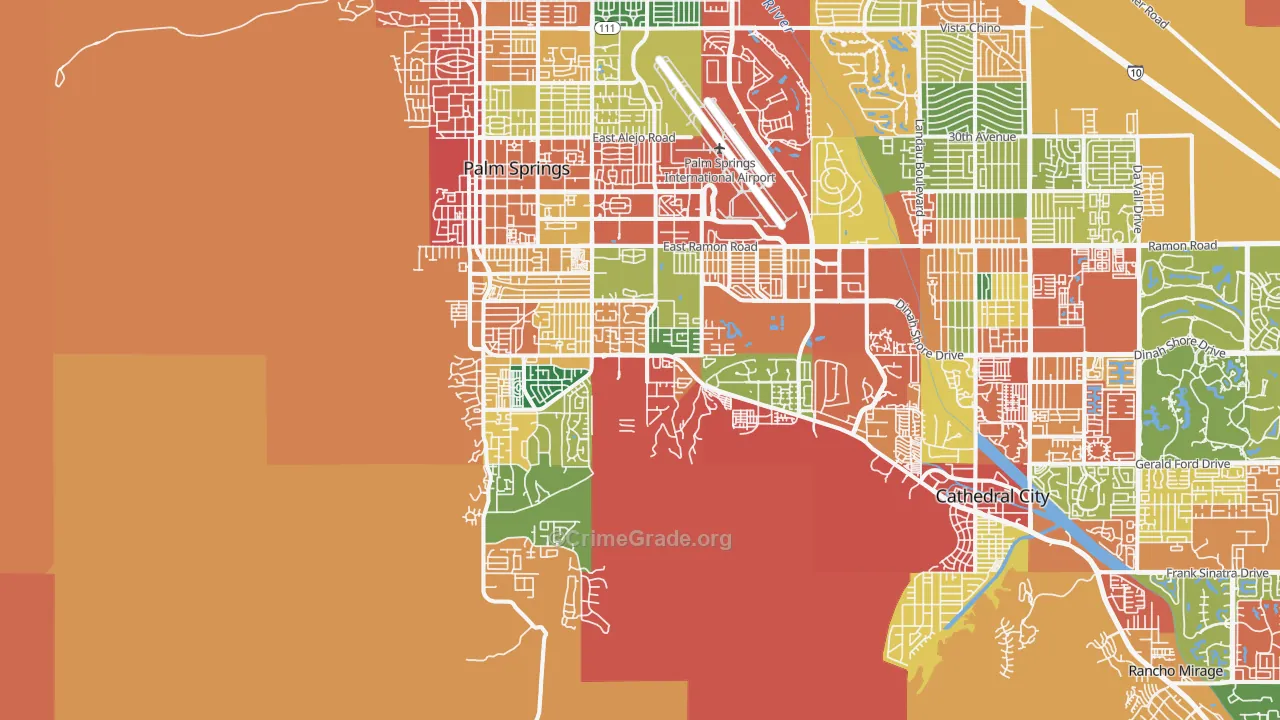 92264, CA Map of Theft Rates