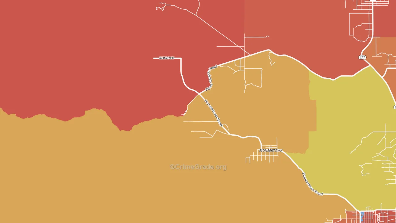 92268, CA Map of Theft Rates
