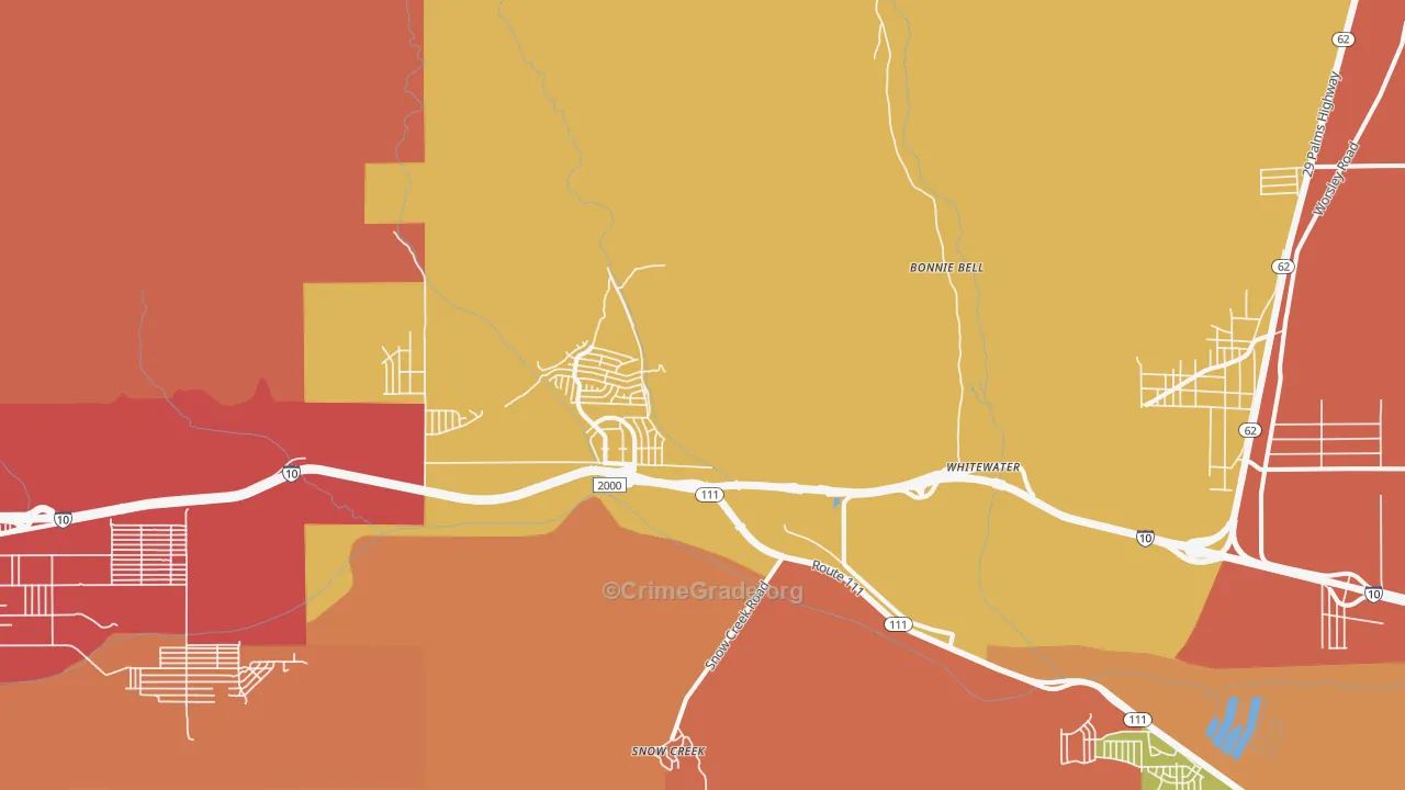 92282, CA Map of Theft Rates