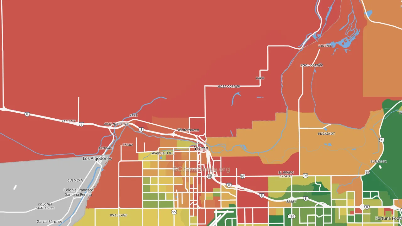 92283, CA Map of Theft Rates