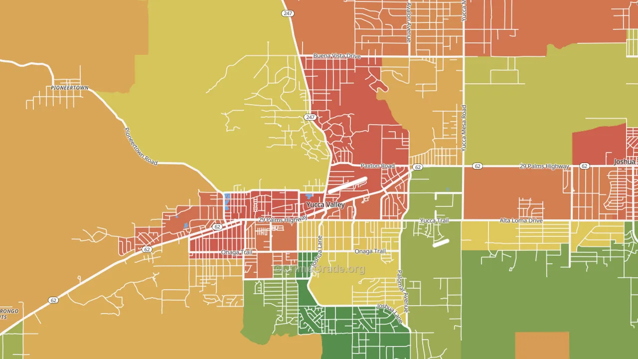 92284, CA Map of Theft Rates