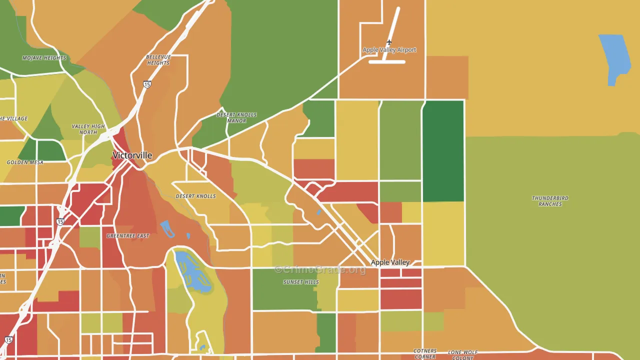 92307, CA Map of Theft Rates
