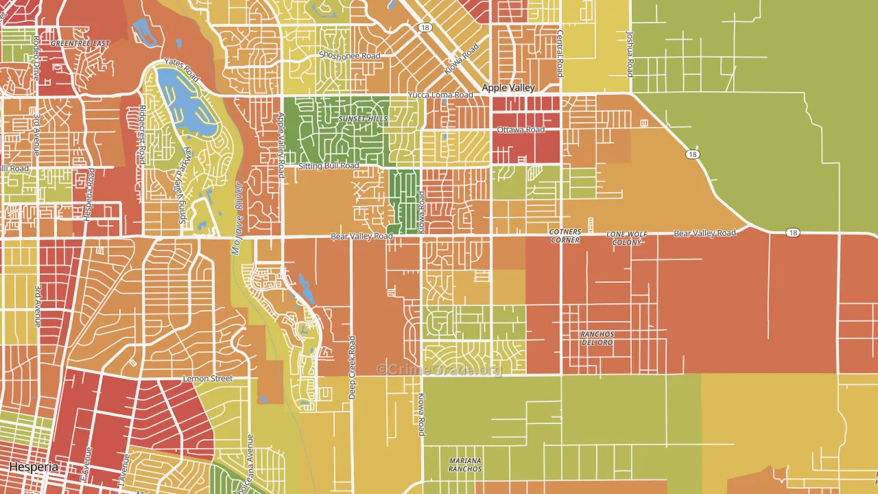 92308, CA Map of Theft Rates