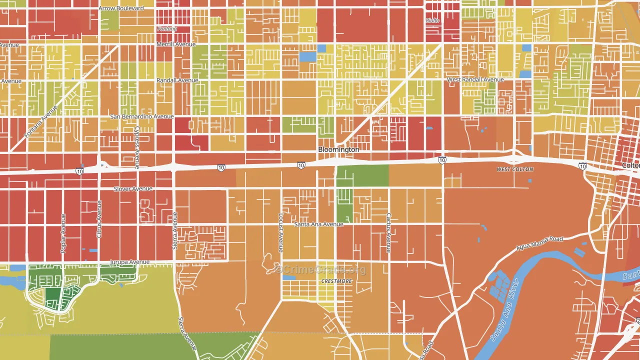 92316, CA Map of Theft Rates