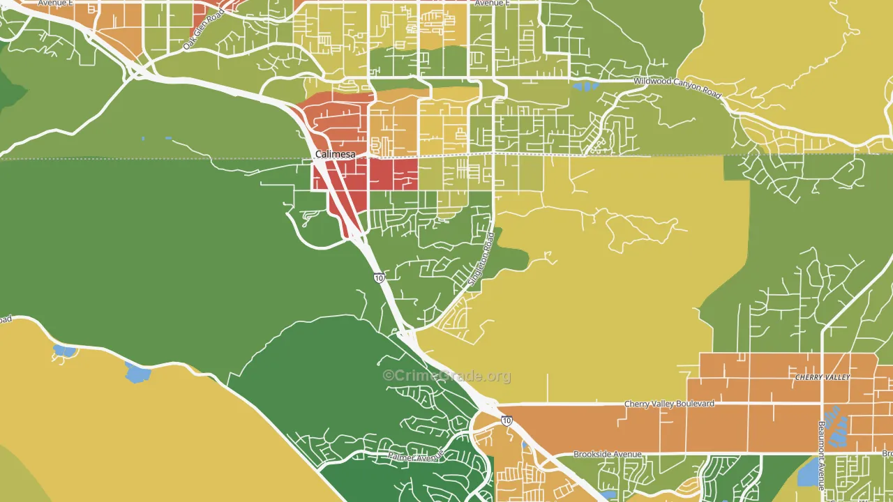 92320, CA Map of Theft Rates