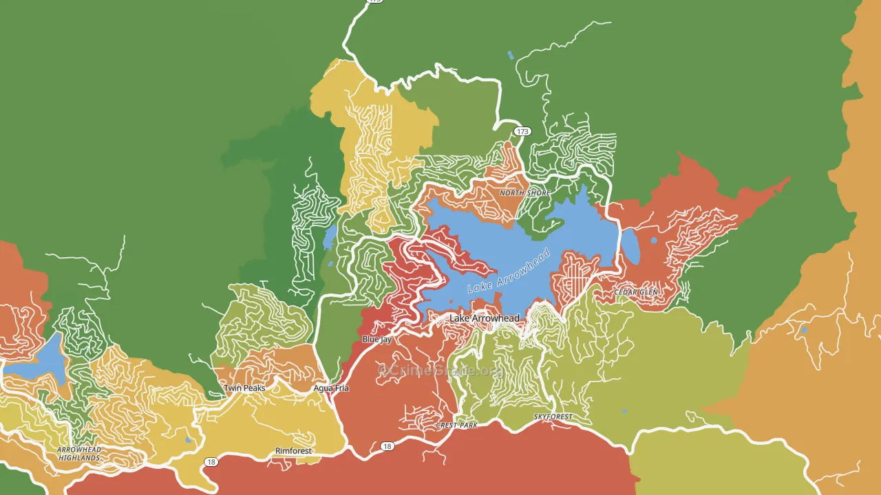 92352, CA Map of Theft Rates