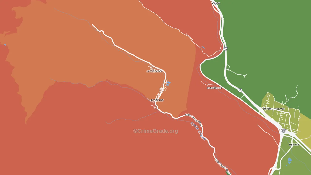 92358, CA Map of Theft Rates